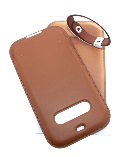 Apple Leather Sleeve Case MagSafe for iPhone 12 Pro Max Saddle Brown ...
