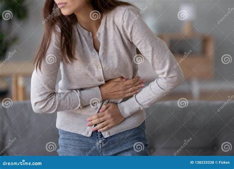 Stomach Pain. Feminine Health Issues. Stock Image | CartoonDealer.com ...