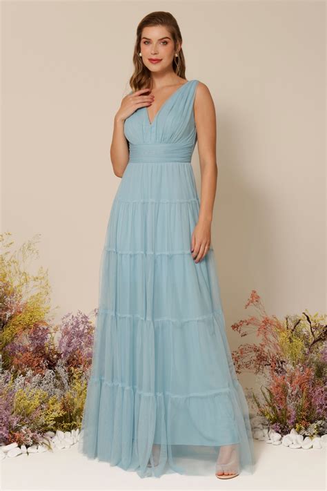 Vestido de festa Vestido de Festa Azul Serenity Longo Evelyn | Ladydress