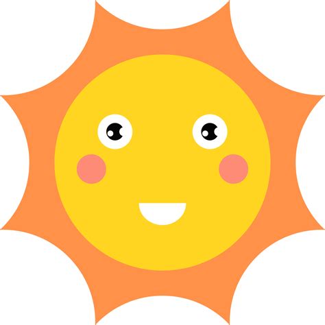 ilustração de design de clipart de desenho animado sol sorridente