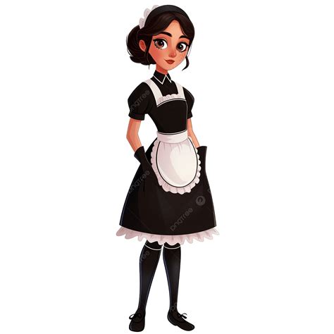 Character Housekeeper In Black Maid Uniform, Maid, Housekeeper, Uniform