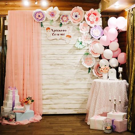 🌸 Украшение ресторана фотозоной на праздник крестин 🌸 | Декорации на ...
