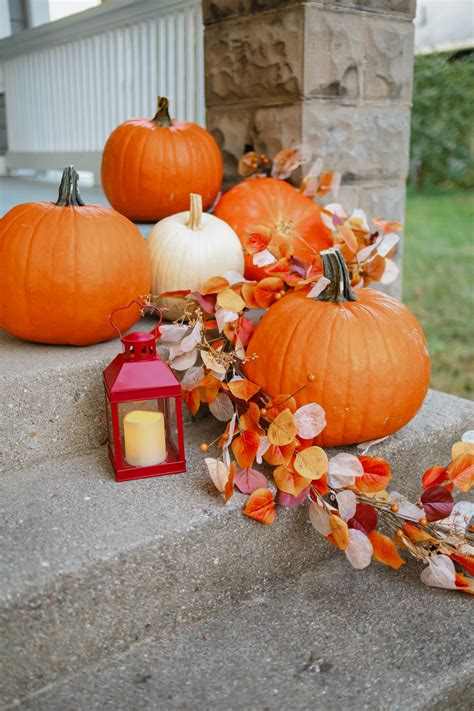Fall Lantern Decor - Elegant Porch Ideas - Anchored In Elegance