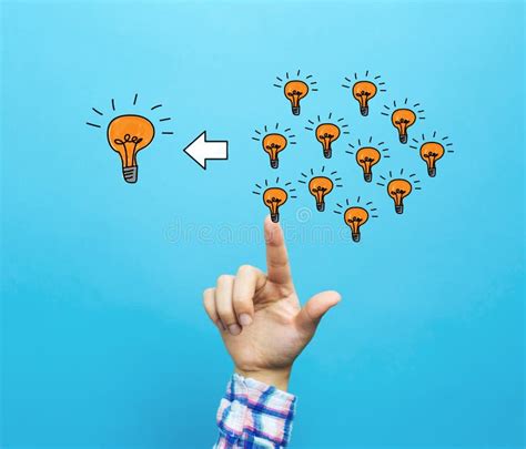 small ideas   big idea  hand stock image image
