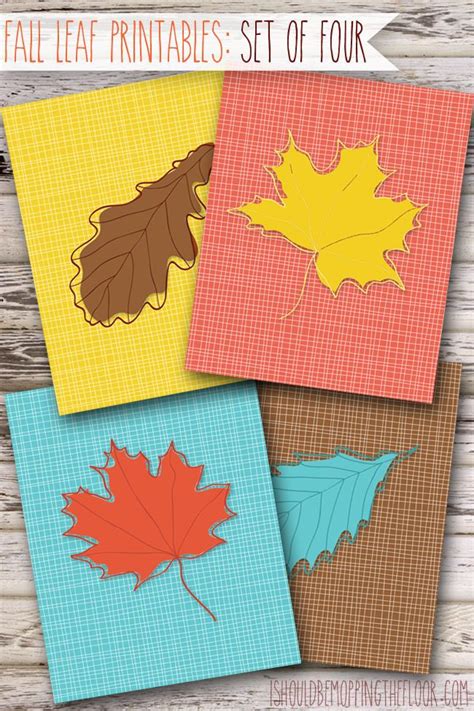 Free Fall Leaf Printables: Designed to be framed and hung together or ...