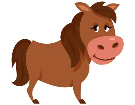 Cavalo Cartoon - cavalo bonito de pé. animal de fazenda em estilo cartoon. 4947585 Vetor ...
