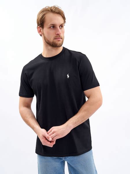 Футболка Ralph Lauren, размер 48, цвет черный, 95% хлопок; 5% лайкра ...