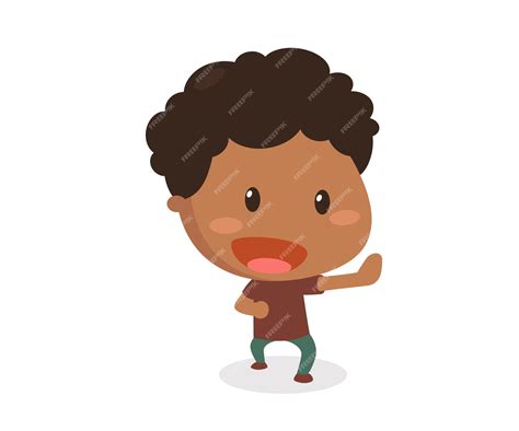 El niño está bailando | Vector Premium
