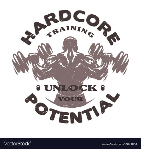 Hardcore training emblem Royalty Free Vector Image