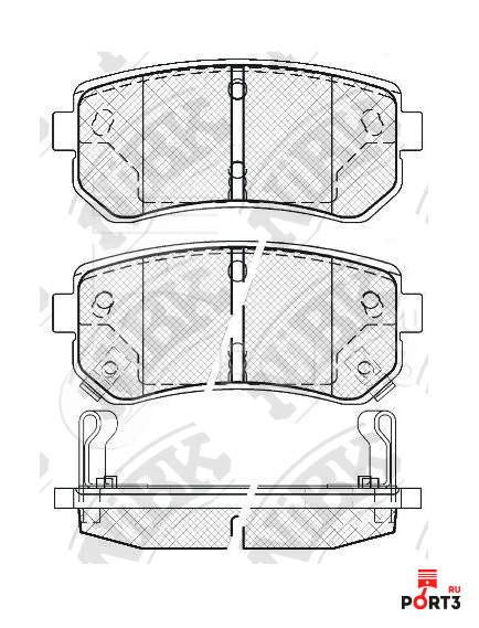 NiBK PN0436 Колодки тормозные задние KIA CEED, RIO, SPORTAGE, HYUNDAI ...