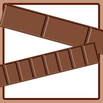 chocolate bar fractions math section candy sweet food clip art