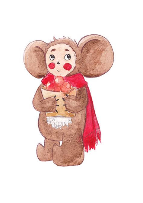 Иллюстрация Чебурашка в стиле скетчи | Illustrators.ru