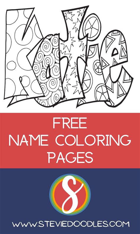 KATIE Free Name Coloring Page — Stevie Doodles