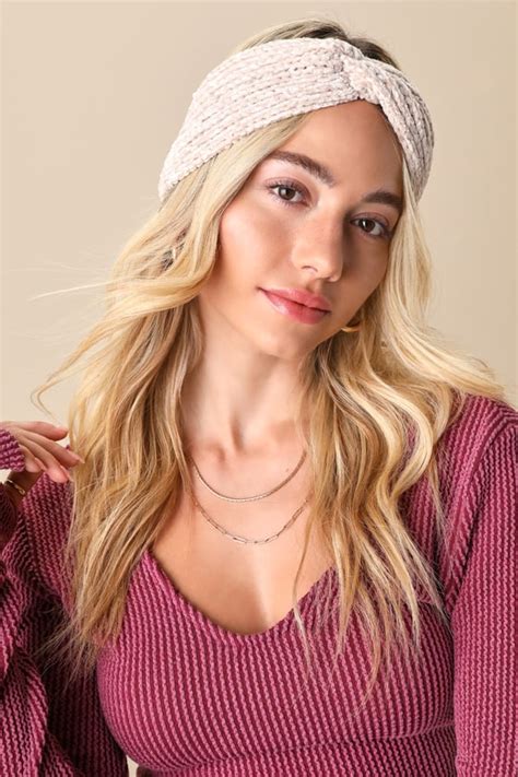 Cream Knit Headband - Chenille Knit Headband - Knotted Headband - Lulus
