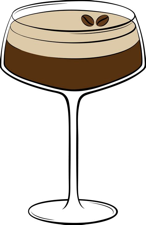 Espresso Martini cocktail with coffee beans garnish 21053314 Vector Art