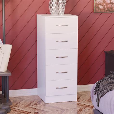vida designs  drawer narrow chest tall bedroom storage unit sliding