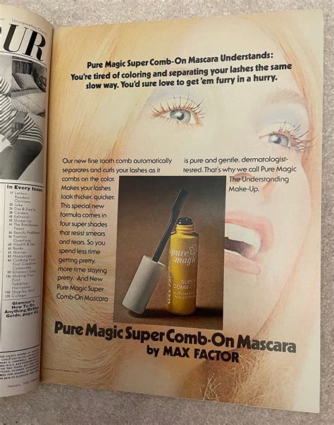Vintage 1970s GLAMOUR Magazine 70s Retro Book Feb 1974 Makeup Perfume