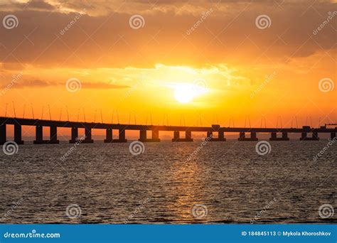 Original Seven Mile Bridge at Sunset Stock Image - Image of keys, pier ...