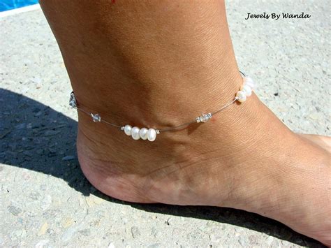 Pearls and Crystals Anklet - Etsy