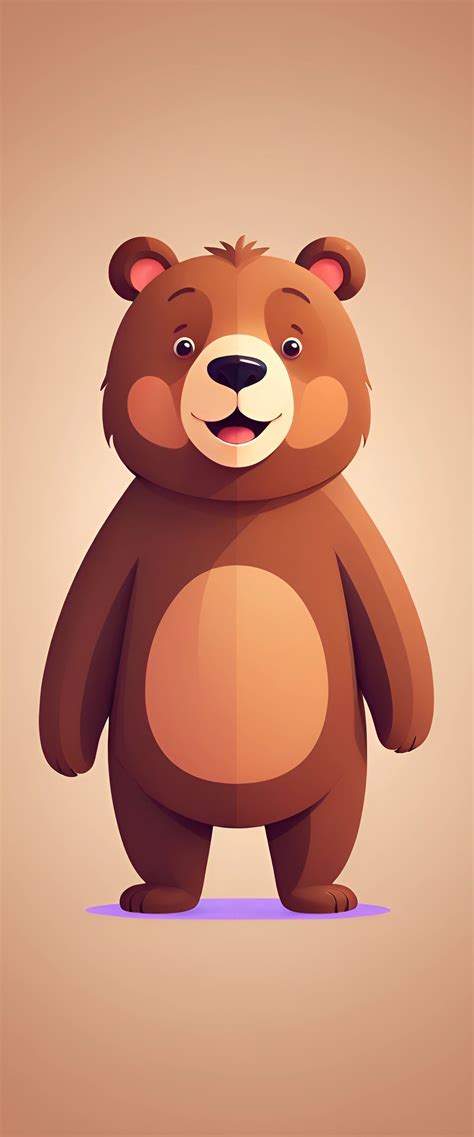 cartoon bear standing in front of a brown background - AI ... - Clip ...