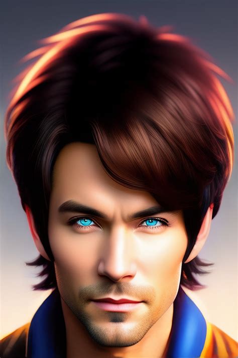 Lexica - Create an anime cartoon anime of a 43 year old man with blue