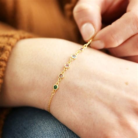 personalised delicate birthstone bracelet jewellery lisa angel