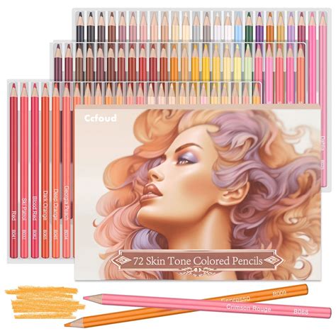 72 Colors Skin Tone Colored Pencils for Portraits and Skintone Artists