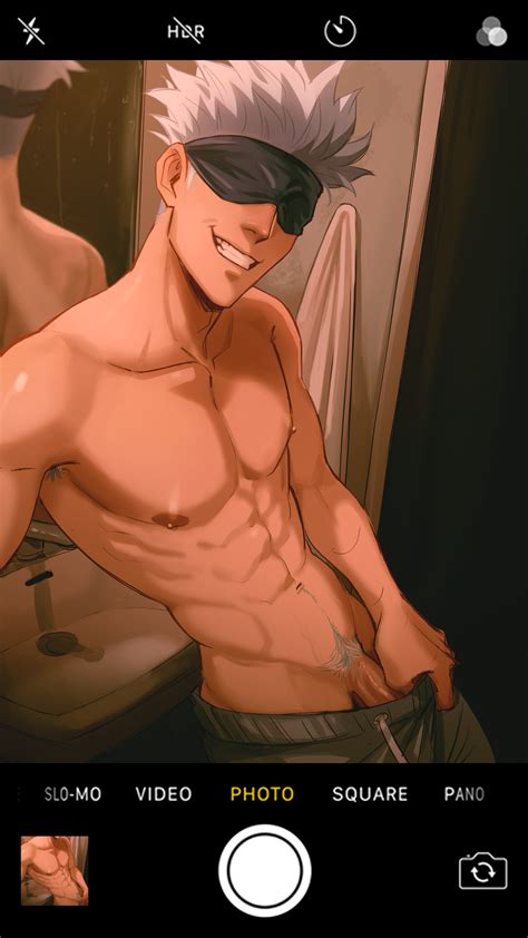 Rule 34 - 1boy abs blindfold iphone jujutsu kaisen male male focus male