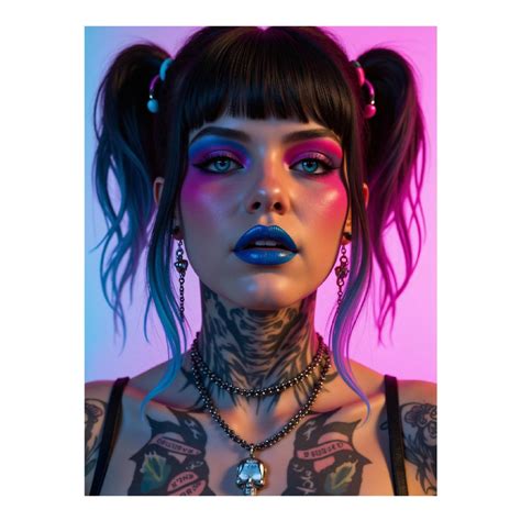 Diamond Art Kit for Adults, Punk Neon Makeup Style Portrait Diamond