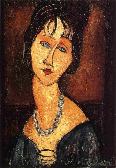 Жанна Эбютерн с ожерельем - Амедео Модильяни | Modigliani, Modigliani ...