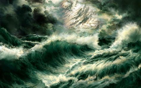 Ocean Storm Painting at PaintingValley.com | Explore collection of ...