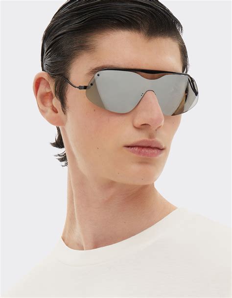 Ferrari sunglasses in black metal with mirror lenses in Black | Ferrari®