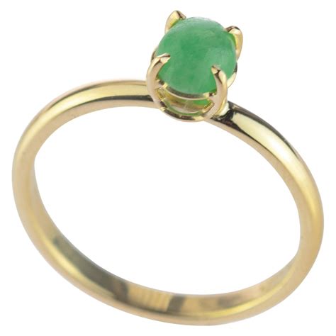 Intini Jewels 0.7 Carat Jade 18 Karat Yellow Gold Solitaire Cocktail