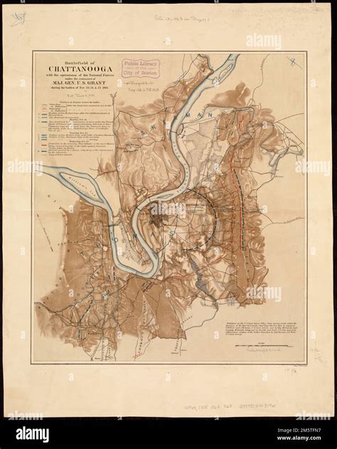 Battlefield of Chattanooga with the operations of the national forces ...