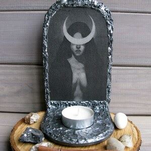 Hecate Altar Candles Holder/goddess of Witchcraft Magic and the Moon ...