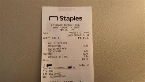 bought  items  staples   receipt  literally  feet long