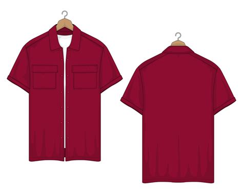 Viva magenta color pocket men's shirt template 18967268 Vector Art at ...
