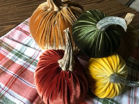 Autumn Velvet Pumpkin Centerpiece Fall Velvet Pumpkins - Etsy