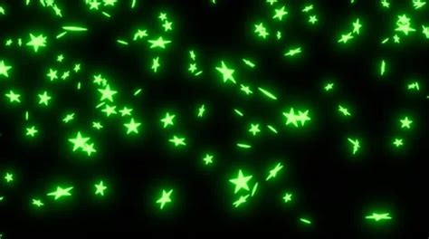 animated falling neon green stars  stock video pond