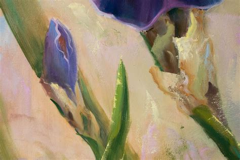 Iris Original Oil Painting Purple Flower Artwork Christmas - Etsy