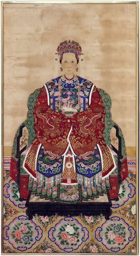 Unknown, A Chinese late Qing dynasty ancestor portrait showing the wife