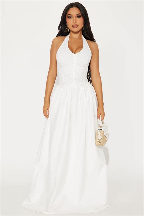 Kate Lace Drop Waist Maxi Dress - Ivory | Fashion Nova