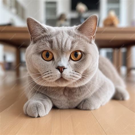 Premium AI Image | British Shorthair with brown eyes cat resting on the