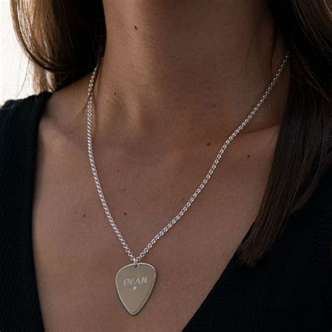 Diamond Guitar Pick Necklace