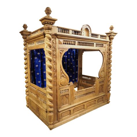 Antique Carved Oak Bed From Brittany, France, Circa 1890 | Chairish