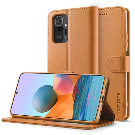 LCIMEEKE Кожаный книжка чехол для Xiaomi Redmi Note 10 Pro (Ксиаоми ...