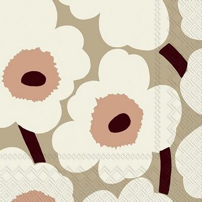 Marimekko Paper Napkins Unikko Cream/Rose