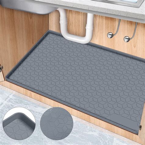 Campmoy 34" x 22" Waterproof Silicone Under Sink Mat, Leak-Proof Drip