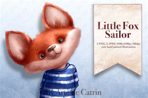 Little Fox Sailor Graphic, Cartoon Fox By ArtedeCatrin | TheHungryJPEG