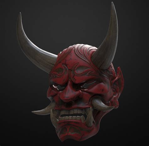 Japanese Hannya Mask Oni Demon Mask Samurai Mask STL File for - Etsy ...